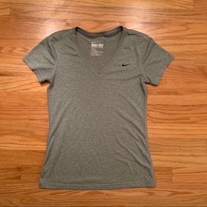 Gray Nike V-Neck Tee